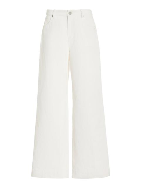 Grayson Cotton-Blend Wide-Leg Pants white