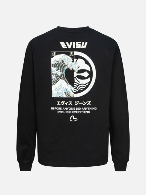 THE GREAT WAVE AND KAMON
PRINT RELAX FIT LONG-SLEEVES T-SHIRT