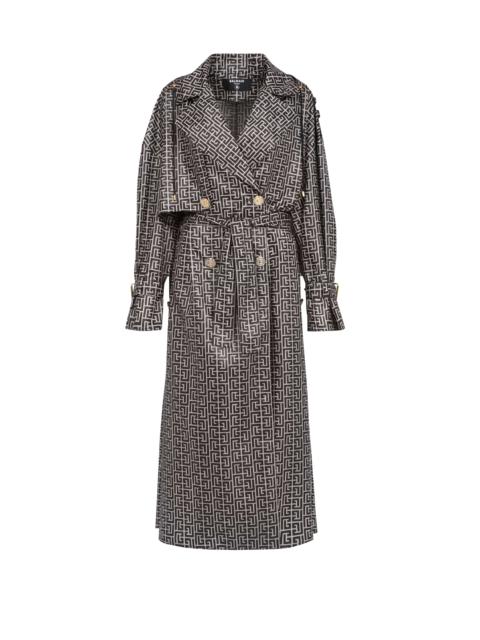 Balmain Balmain print monogram trench coat
