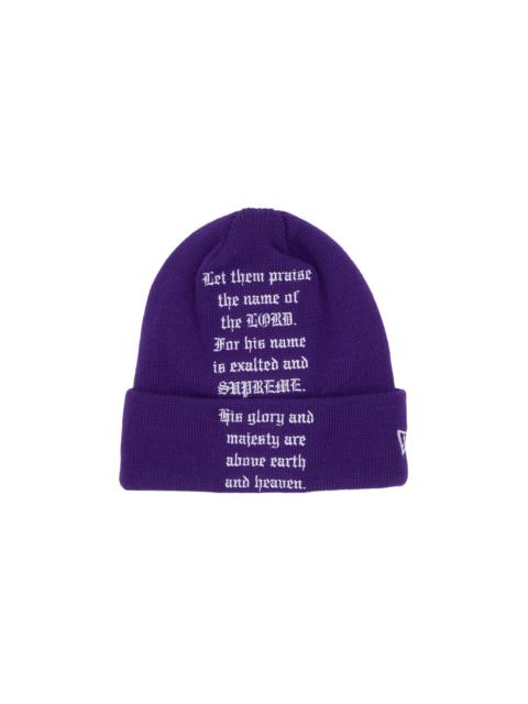 Supreme x New Era Psalm Beanie 'Purple'