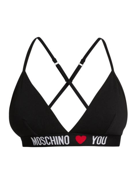 Moschino Women's Logo Triangle Bikini Top - Black