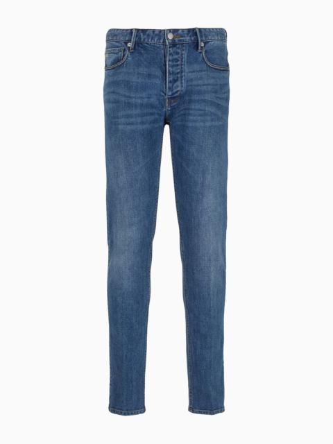 J75 Slim-fit, washed stretch-denim jeans