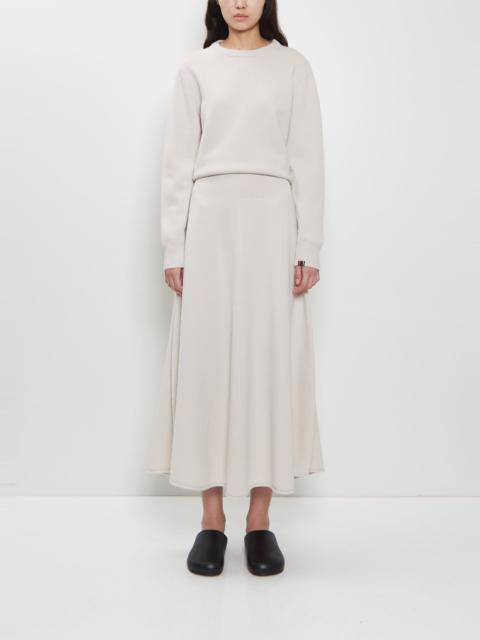 extreme cashmere n°388 Ease Stretch Cashmere Skirt — Chalk