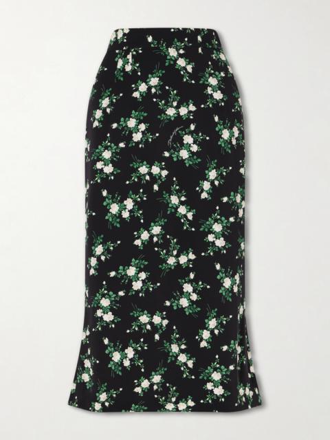 Dolce & Gabbana Floral-print Satin Midi Skirt