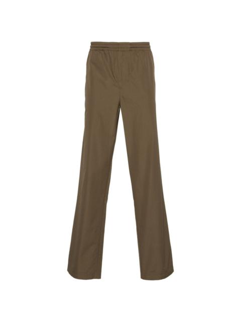 poplin cotton straight-leg trousers