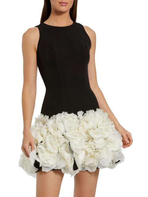 MAC DUGGAL Women's Floral-Appliquéd Crepe Minidress - Black Cream