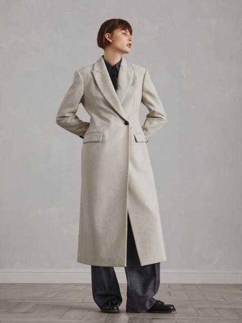 Brunello Cucinelli Lightweight wool cloth coat with monili