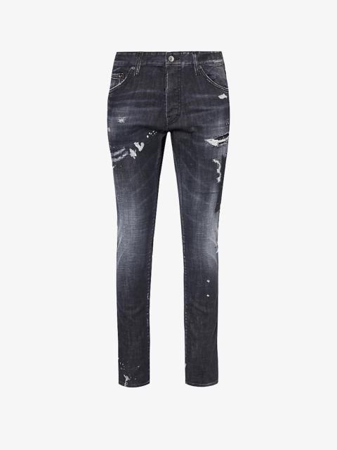 DSQUARED2 BLACK PIONER WASH SKATER JEANS | REVERSIBLE