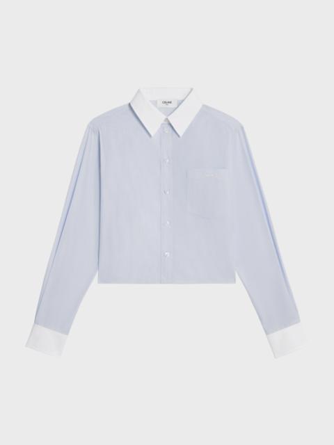 CELINE cropped shirt in striped cotton poplin