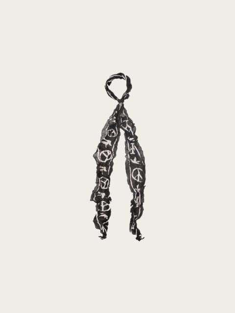Kapital WASHER Silk MOGA Scarf (LIVE PEACE) - Black