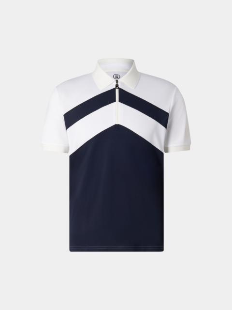BOGNER Cuno functional short-sleeved top in Navy blue/white