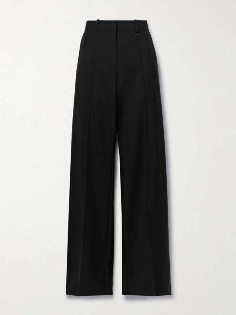Valentino Pleated wool-blend crepe straight-leg pants