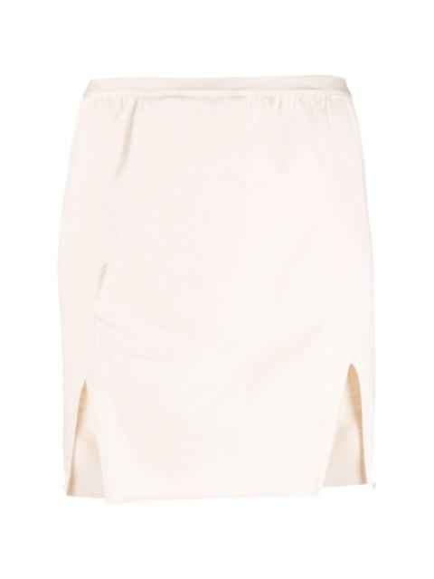 front-slit mini skirt