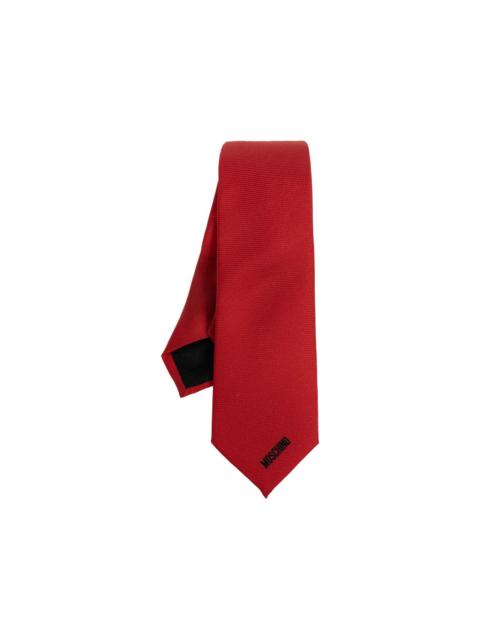 Moschino logo-embroidered tie