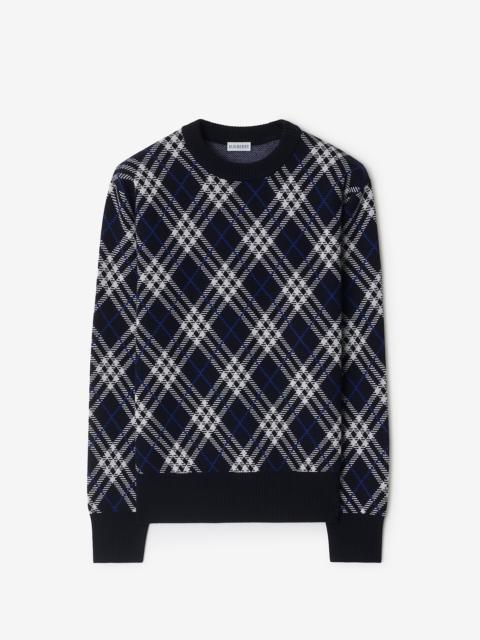 Burberry Check Wool Blend Sweater