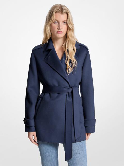 MICHAEL KORS Wool Blend Belted Wrap Coat