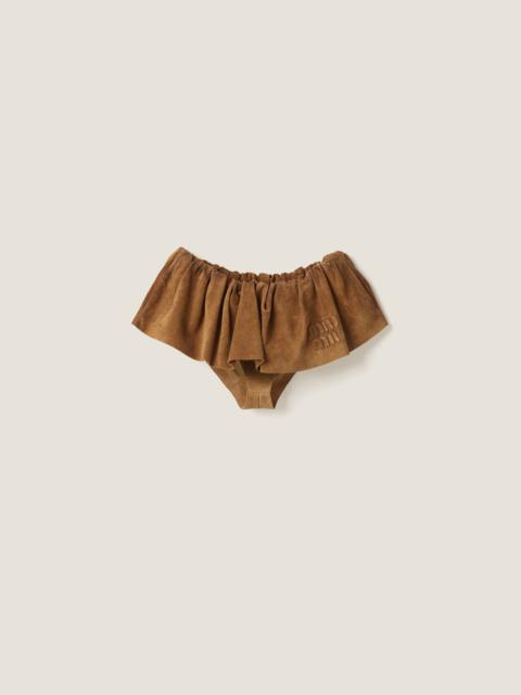 Suede nappa leather skirt
