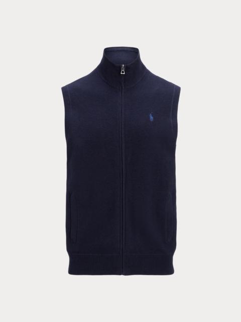 Polo Ralph Lauren Mesh-Knit Cotton Full-Zip Sweater Vest