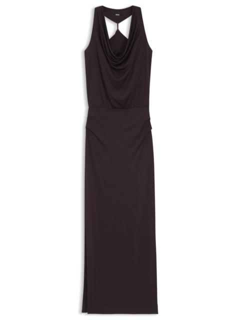 BOSS COWL-NECK DRESS WITH REAR METAL DETAIL