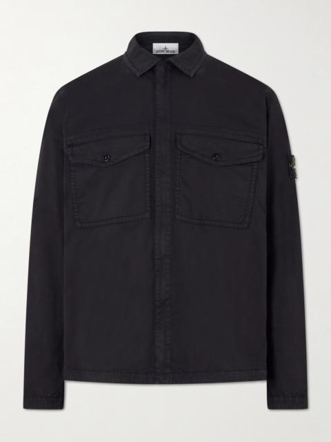 Stone Island Garment-Dyed Cotton-Blend Twill Overshirt