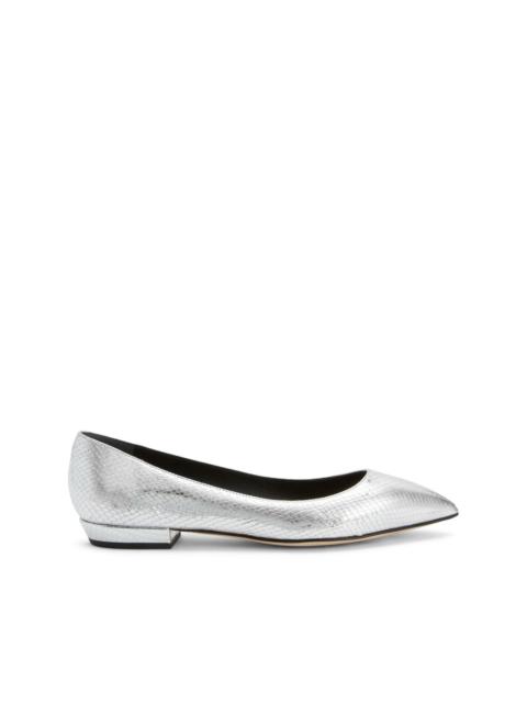 Giuseppe Zanotti Dhalia snakeskin-effect ballerina shoes