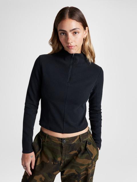 Converse Half-Zip Mock Neck Long Sleeve Top