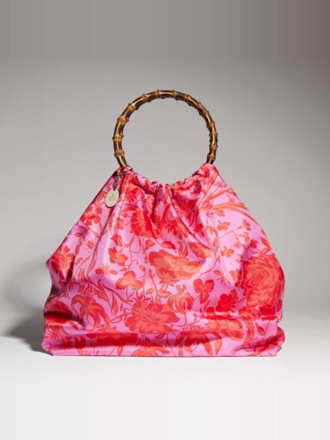 GUCCI Silk maxi tote bag with bamboo handle