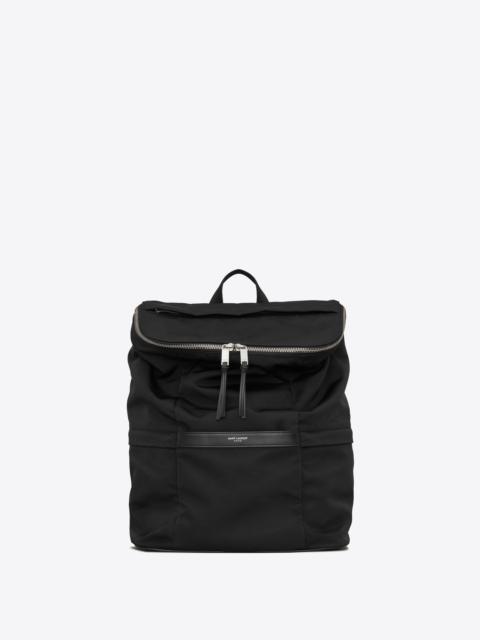 SAINT LAURENT sid backpack in grooved canvas and leather