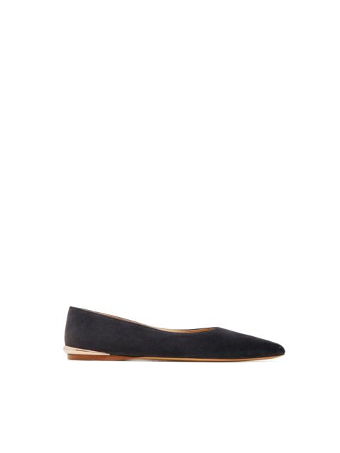 GABRIELA HEARST Fleur Ballerina Flat Shoe in Charcoal Suede