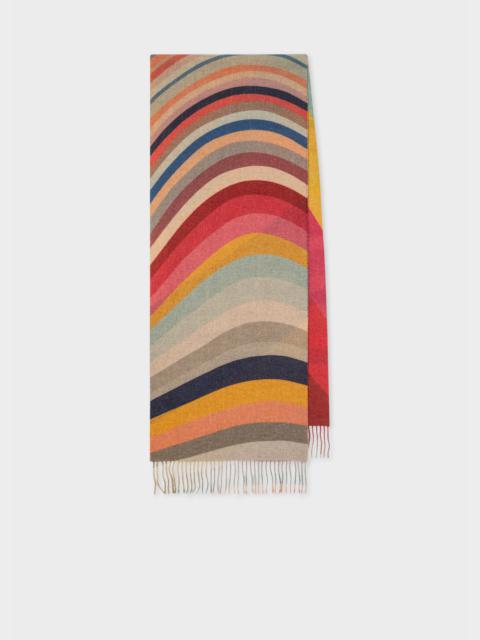 Wool-Cashmere 'Swirl' Stripe Scarf