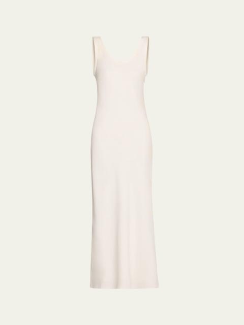 Brunello Cucinelli Monili Shoulder Fluid Linen Twill Tank Dress
