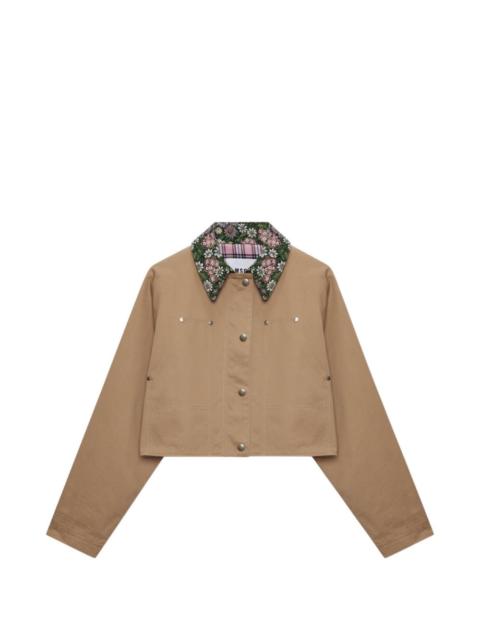 MSGM floral-collar cropped jacket