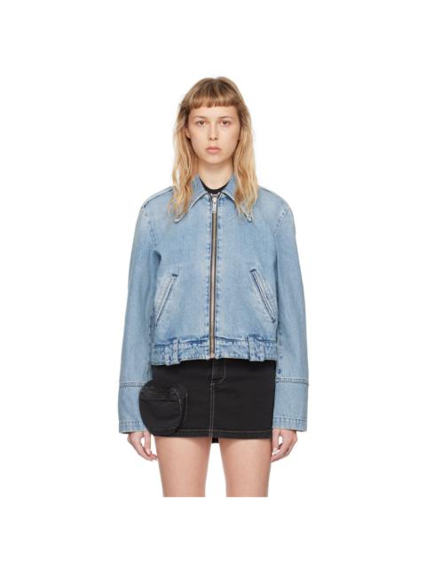 HALFBOY®️ Blue Oversized Denim Biker Jacket