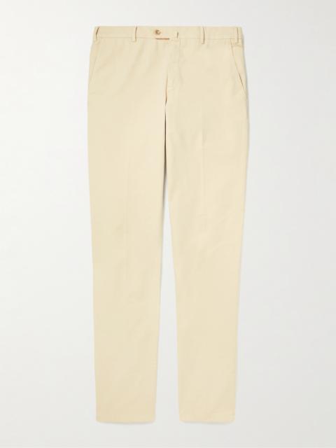 Loro Piana Pantaflat Slim-Fit Pleated Stretch-Cotton Trousers