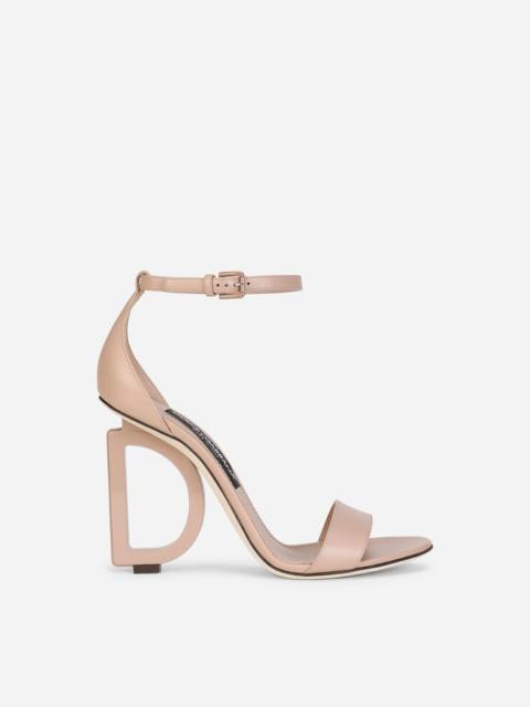 Calfskin nappa sandals with DG heel