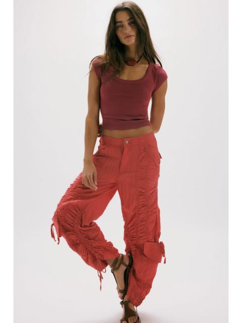 FREE PEOPLE We The Free Scorpio Shirred Mid-Rise Cargo Pants