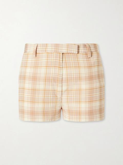 Alessandra Rich Checked Silk Shorts