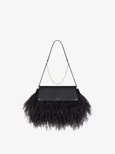 Givenchy VOYOU CLUTCH BAG IN LEATHER AND FEATHERS