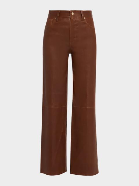 FRAME Le Slim Palazzo Leather Jeans