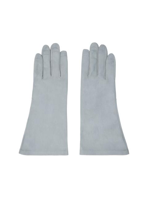 Rick Owens Blue Megablister Leather Gloves