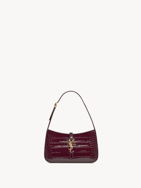 SAINT LAURENT LE 5 À 7 IN CROCODILE-EMBOSSED PATENT LEATHER