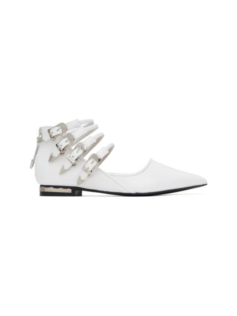 TOGA PULLA White Polido Multi Strap Ballerina Flats