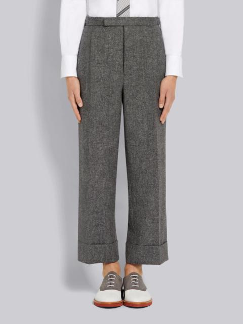 Thom Browne Medium Grey Donegal Tweed Single Pleat Classic Side Tab Trouser