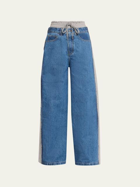 Monse Denim Combo Sweatpants