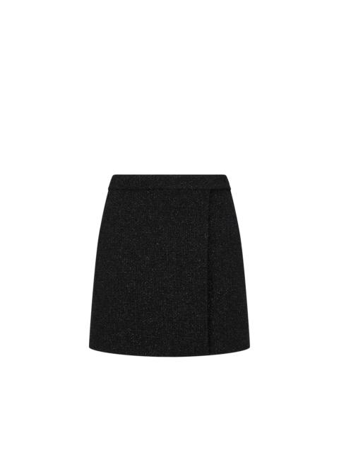 LUREX SLUB WOOL TWEED MINI SKIRT