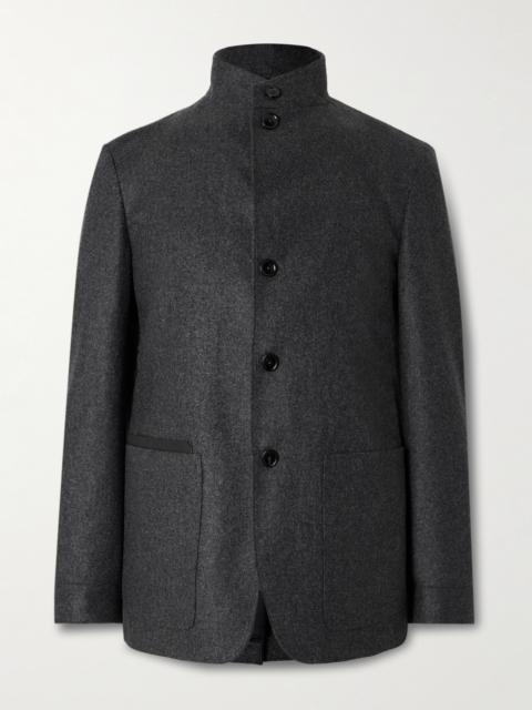 ZEGNA Il Conte Leather-Trimmed Oasi Cashmere Overshirt