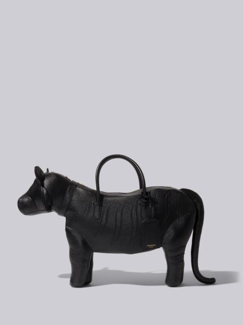 Thom Browne Black Pebble Grain Leather Tiger Bag