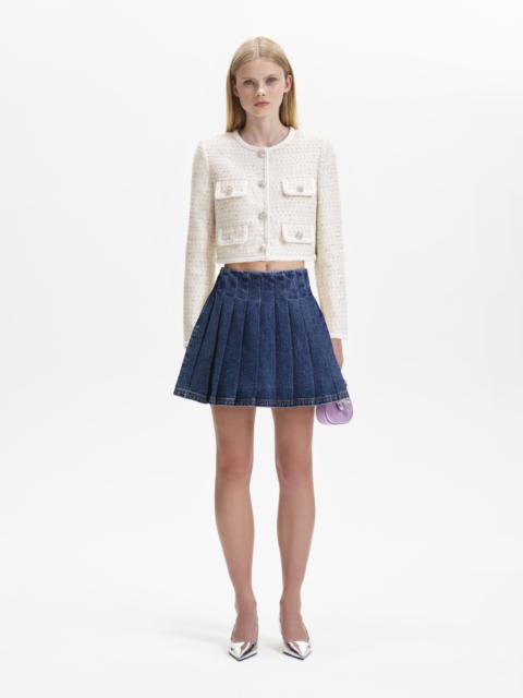 self-portrait Cream Boucle Jacket