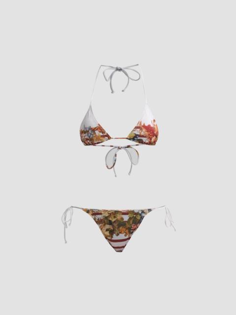 Jean Paul Gaultier Women's Marinière Grape Two-Piece Bikini - Light Blue Multicolor