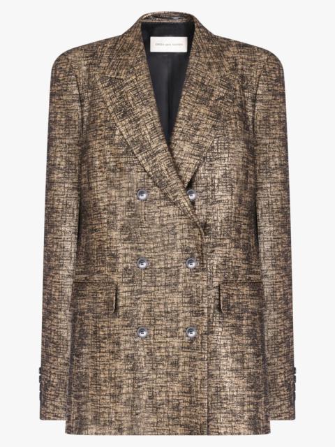 Dries Van Noten DOUBLE BREASTED LOOSE FIT BLAZER | GOLD